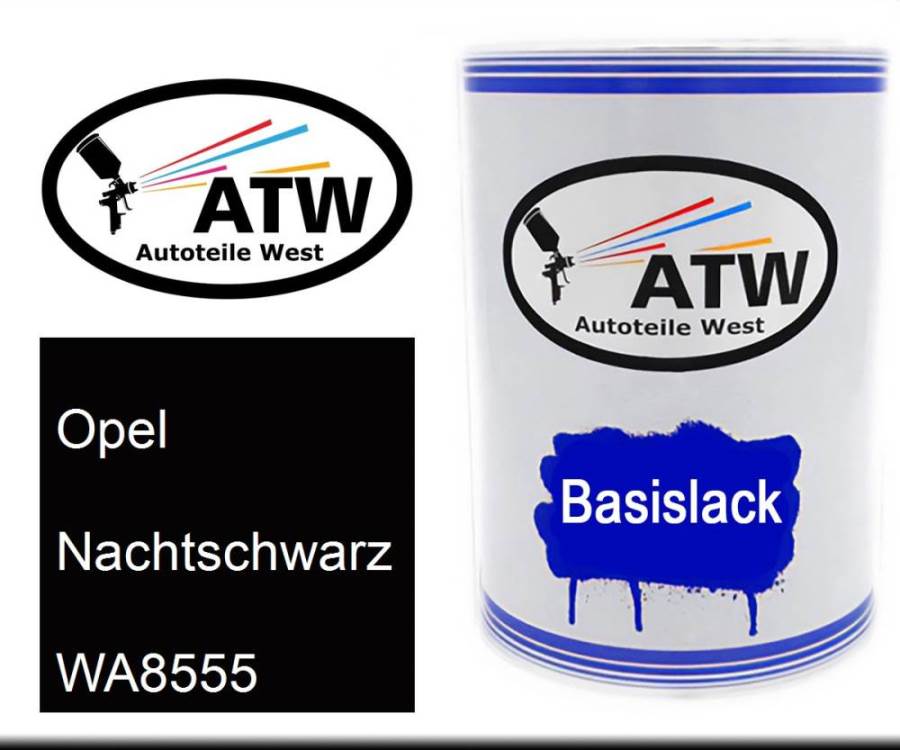 Opel, Nachtschwarz, WA8555: 500ml Lackdose, von ATW Autoteile West.