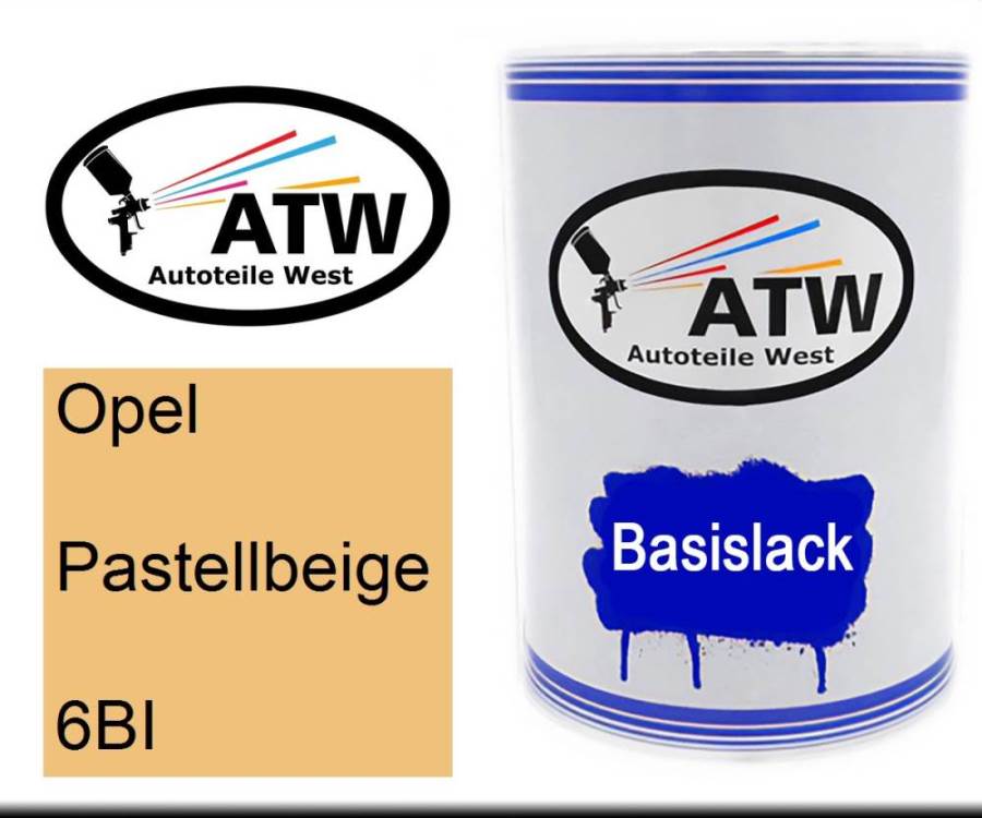 Opel, Pastellbeige, 6BI: 500ml Lackdose, von ATW Autoteile West.