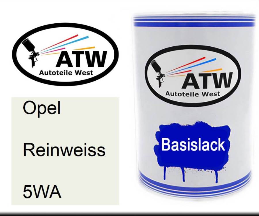 Opel, Reinweiss, 5WA: 500ml Lackdose, von ATW Autoteile West.