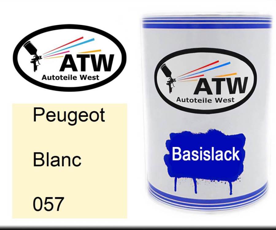 Peugeot, Blanc, 057: 500ml Lackdose, von ATW Autoteile West.