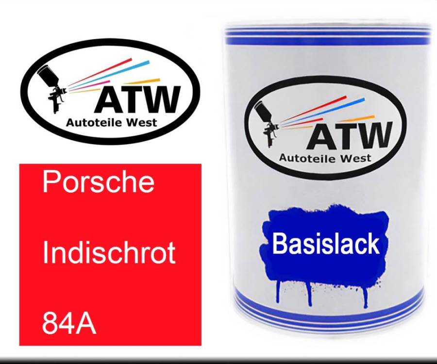 Porsche, Indischrot, 84A: 500ml Lackdose, von ATW Autoteile West.