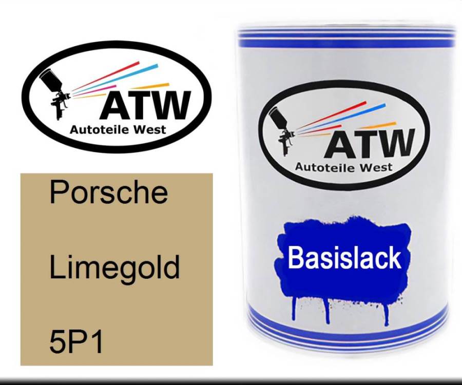 Porsche, Limegold, 5P1: 500ml Lackdose, von ATW Autoteile West.