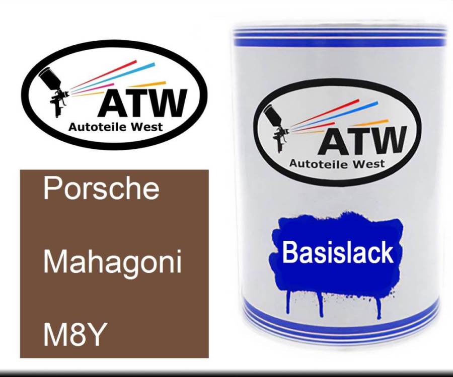 Porsche, Mahagoni, M8Y: 500ml Lackdose, von ATW Autoteile West.