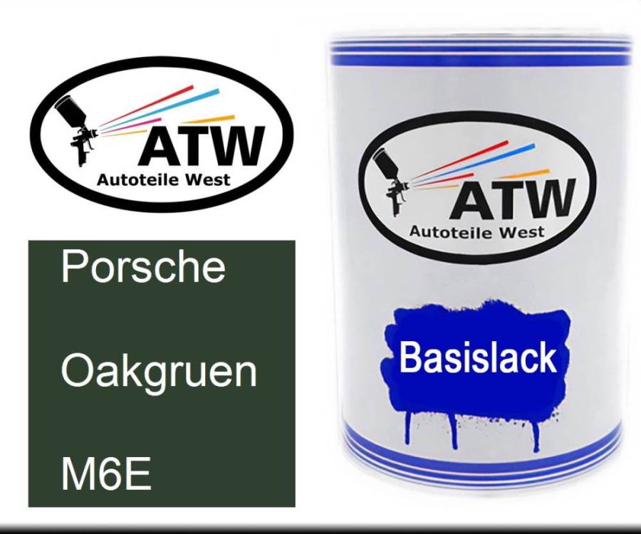 Porsche, Oakgruen, M6E: 500ml Lackdose, von ATW Autoteile West.