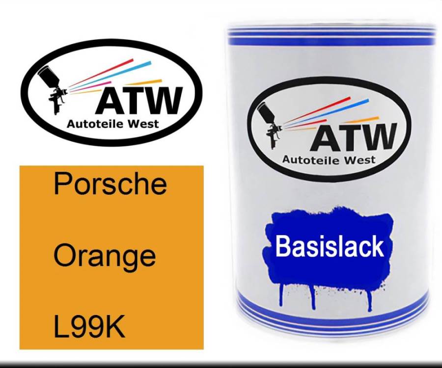 Porsche, Orange, L99K: 500ml Lackdose, von ATW Autoteile West.