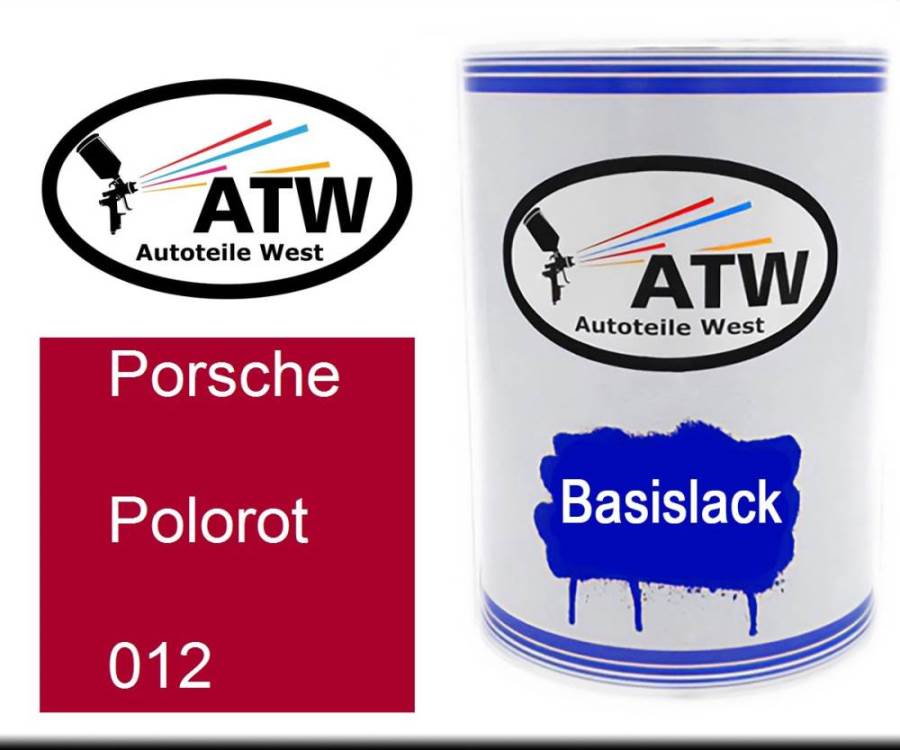 Porsche, Polorot, 012: 500ml Lackdose, von ATW Autoteile West.