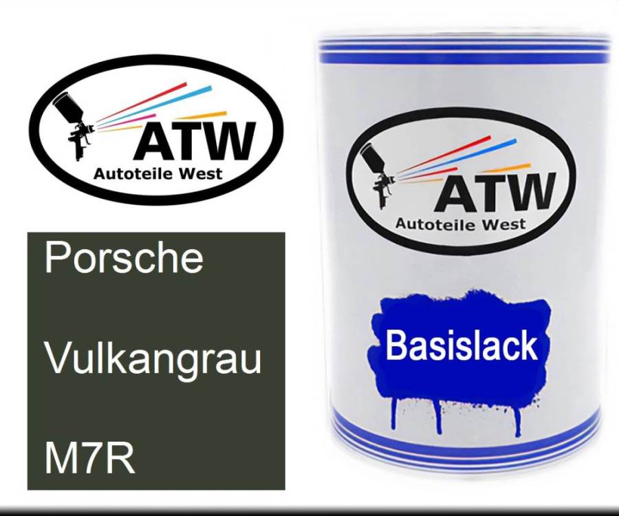 Porsche, Vulkangrau, M7R: 500ml Lackdose, von ATW Autoteile West.