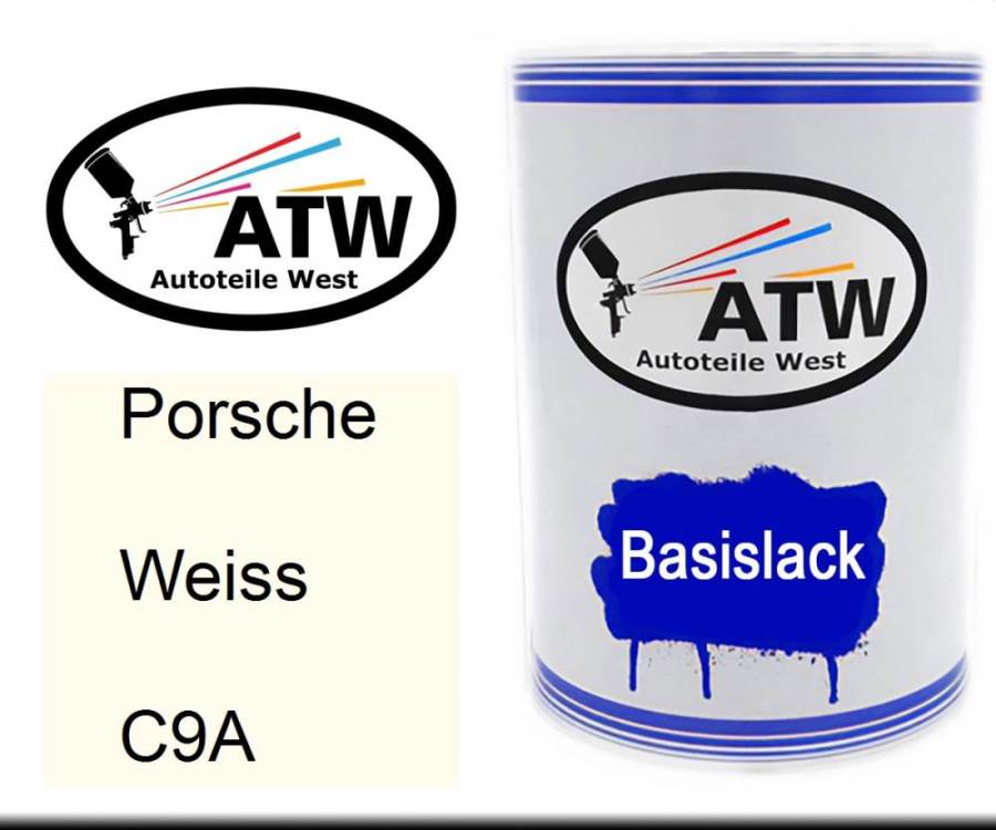 Porsche, Weiss, C9A: 500ml Lackdose, von ATW Autoteile West.