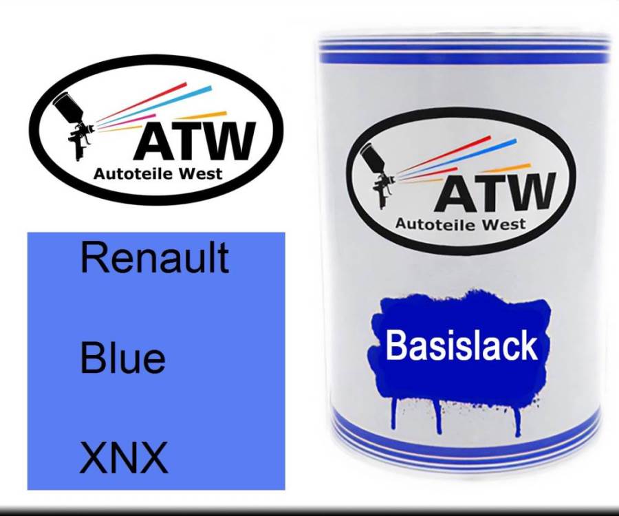 Renault, Blue, XNX: 500ml Lackdose, von ATW Autoteile West.