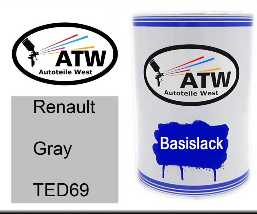 Renault, Gray, TED69: 500ml Lackdose, von ATW Autoteile West.