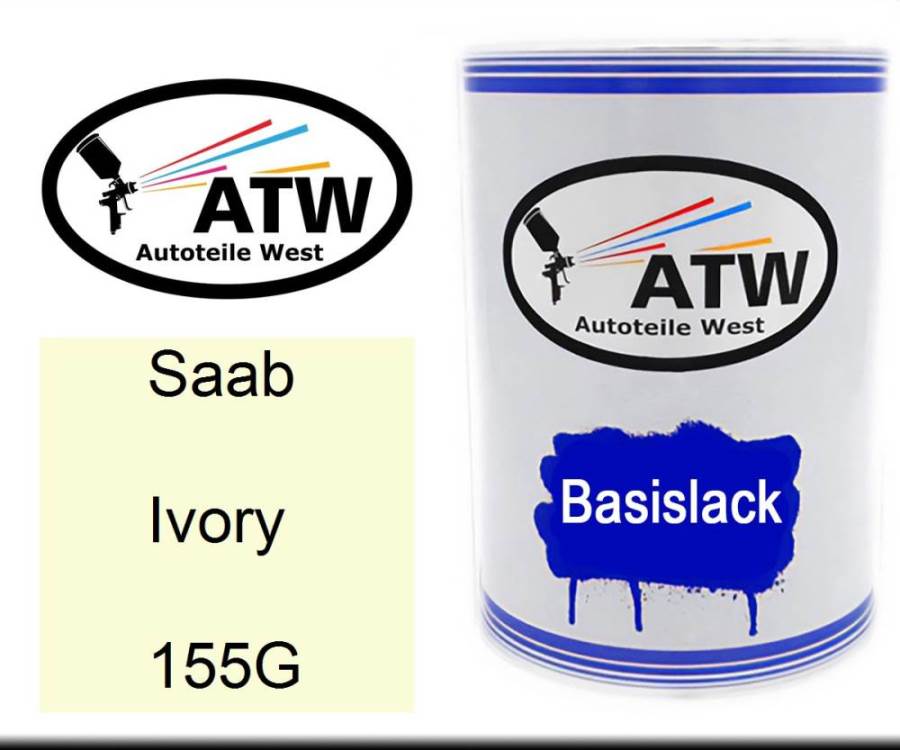 Saab, Ivory, 155G: 500ml Lackdose, von ATW Autoteile West.