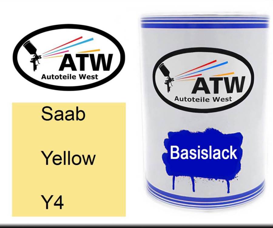 Saab, Yellow, Y4: 500ml Lackdose, von ATW Autoteile West.