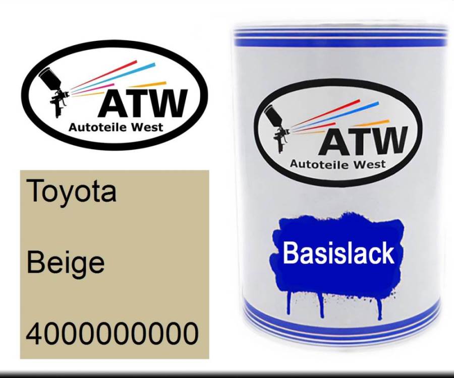 Toyota, Beige, 4000000000: 500ml Lackdose, von ATW Autoteile West.