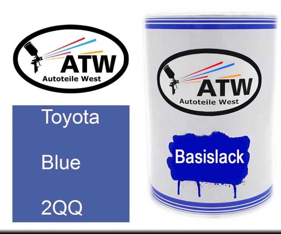 Toyota, Blue, 2QQ: 500ml Lackdose, von ATW Autoteile West.