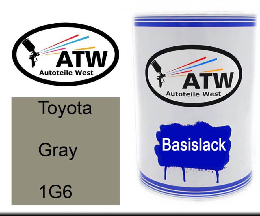 Toyota, Gray, 1G6: 500ml Lackdose, von ATW Autoteile West.