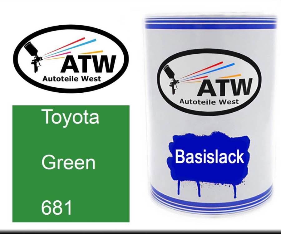 Toyota, Green, 681: 500ml Lackdose, von ATW Autoteile West.