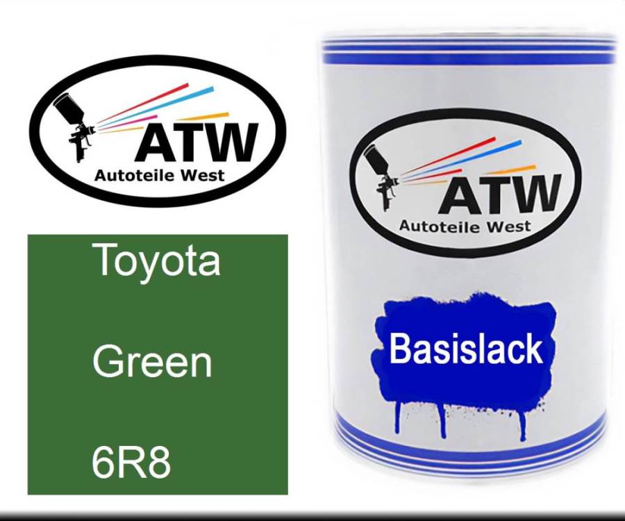 Toyota, Green, 6R8: 500ml Lackdose, von ATW Autoteile West.