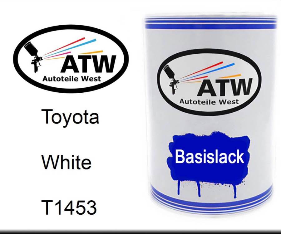 Toyota, White, T1453: 500ml Lackdose, von ATW Autoteile West.