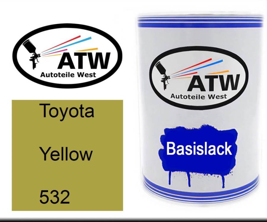 Toyota, Yellow, 532: 500ml Lackdose, von ATW Autoteile West.