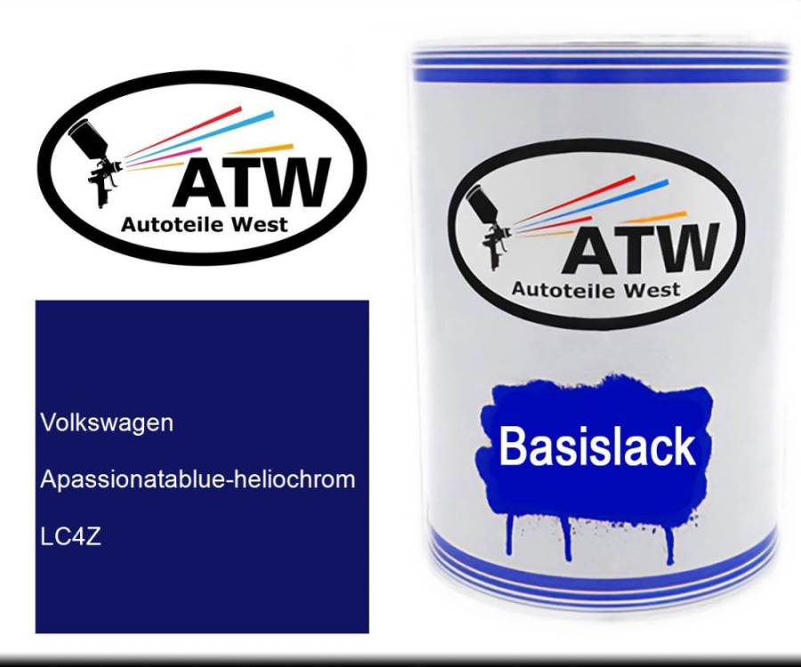 Volkswagen, Apassionatablue-heliochrom, LC4Z: 500ml Lackdose, von ATW Autoteile West.