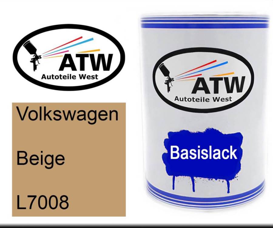 Volkswagen, Beige, L7008: 500ml Lackdose, von ATW Autoteile West.