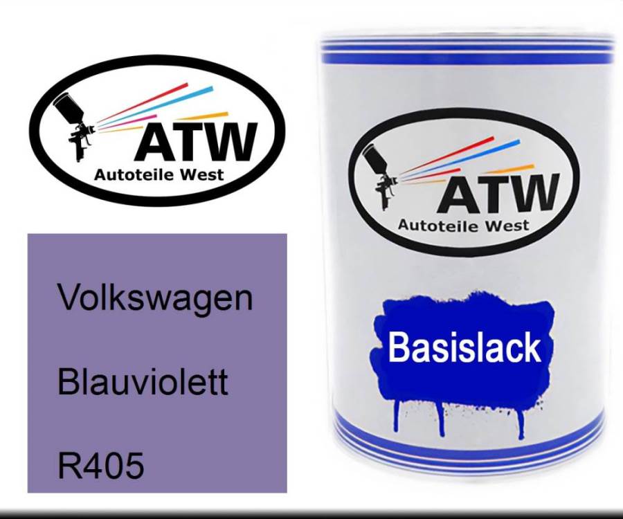 Volkswagen, Blauviolett, R405: 500ml Lackdose, von ATW Autoteile West.