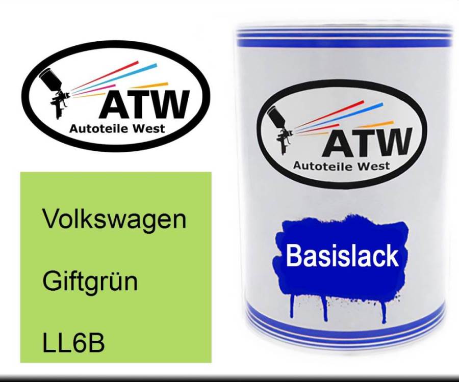 Volkswagen, Giftgrün, LL6B: 500ml Lackdose, von ATW Autoteile West.