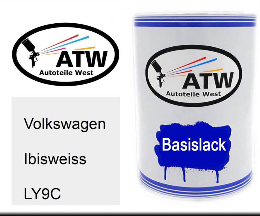 Volkswagen, Ibisweiss, LY9C: 500ml Lackdose, von ATW Autoteile West.