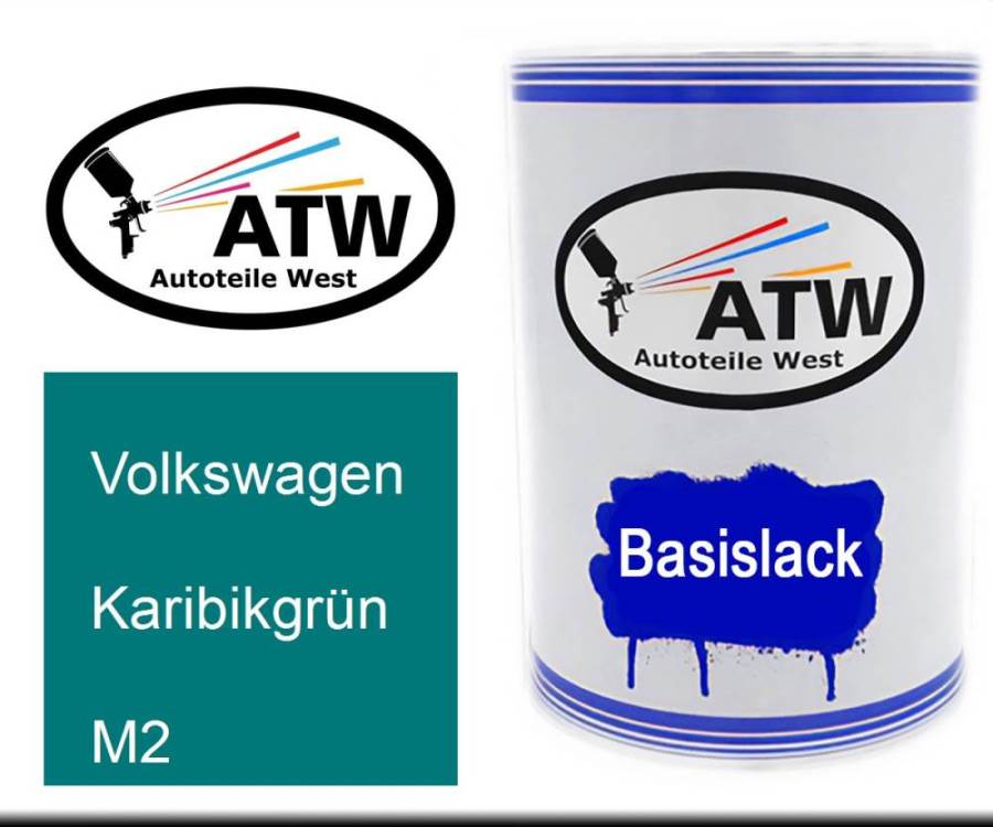 Volkswagen, Karibikgrün, M2: 500ml Lackdose, von ATW Autoteile West.