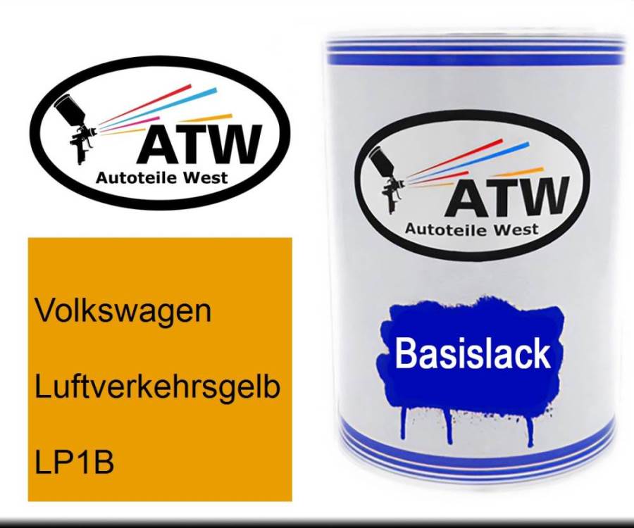 Volkswagen, Luftverkehrsgelb, LP1B: 500ml Lackdose, von ATW Autoteile West.