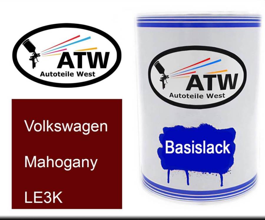 Volkswagen, Mahogany, LE3K: 500ml Lackdose, von ATW Autoteile West.