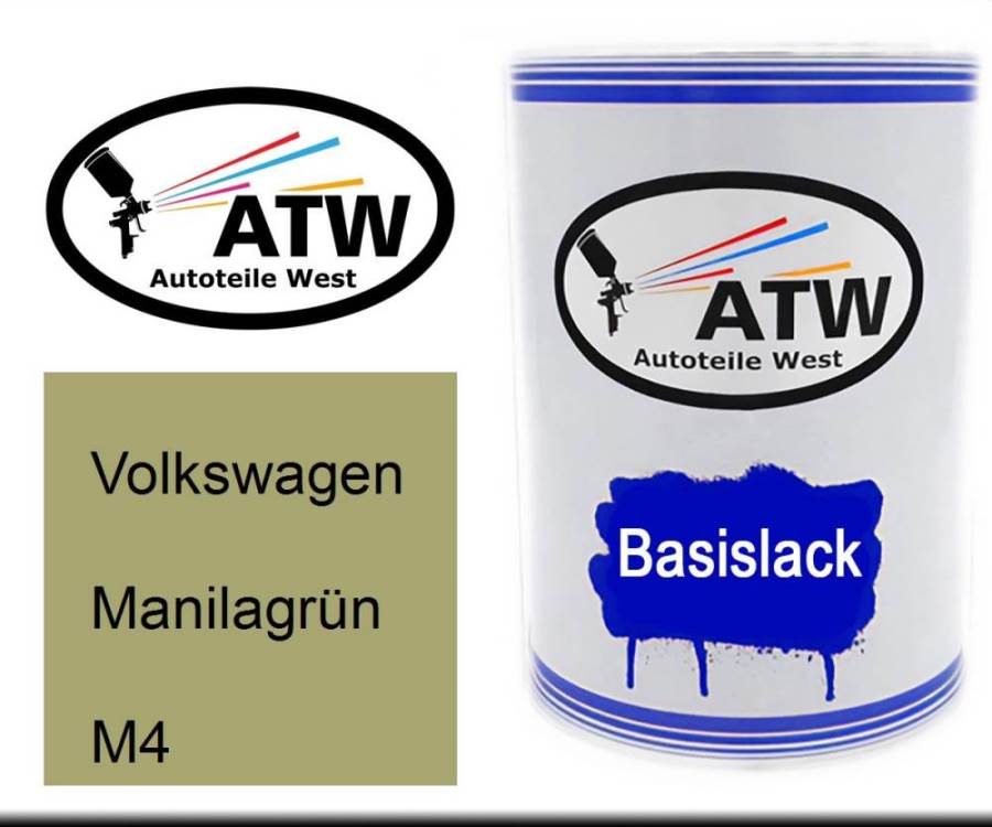 Volkswagen, Manilagrün, M4: 500ml Lackdose, von ATW Autoteile West.