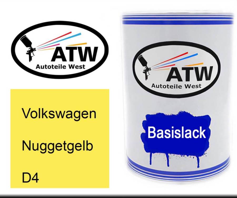 Volkswagen, Nuggetgelb, D4: 500ml Lackdose, von ATW Autoteile West.