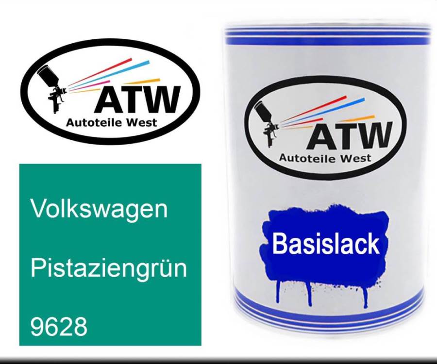 Volkswagen, Pistaziengrün, 9628: 500ml Lackdose, von ATW Autoteile West.