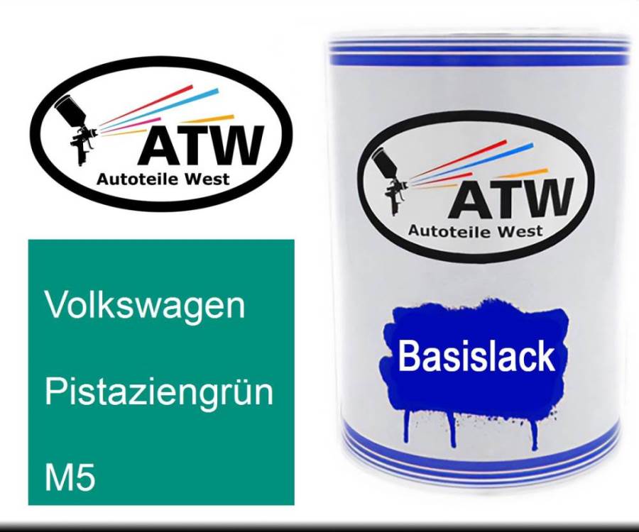 Volkswagen, Pistaziengrün, M5: 500ml Lackdose, von ATW Autoteile West.