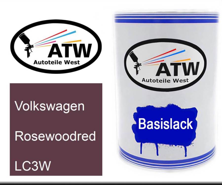 Volkswagen, Rosewoodred, LC3W: 500ml Lackdose, von ATW Autoteile West.