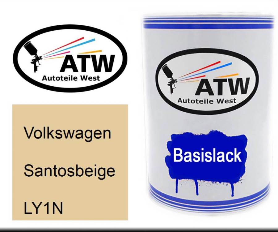 Volkswagen, Santosbeige, LY1N: 500ml Lackdose, von ATW Autoteile West.