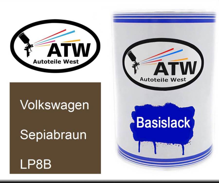 Volkswagen, Sepiabraun, LP8B: 500ml Lackdose, von ATW Autoteile West.