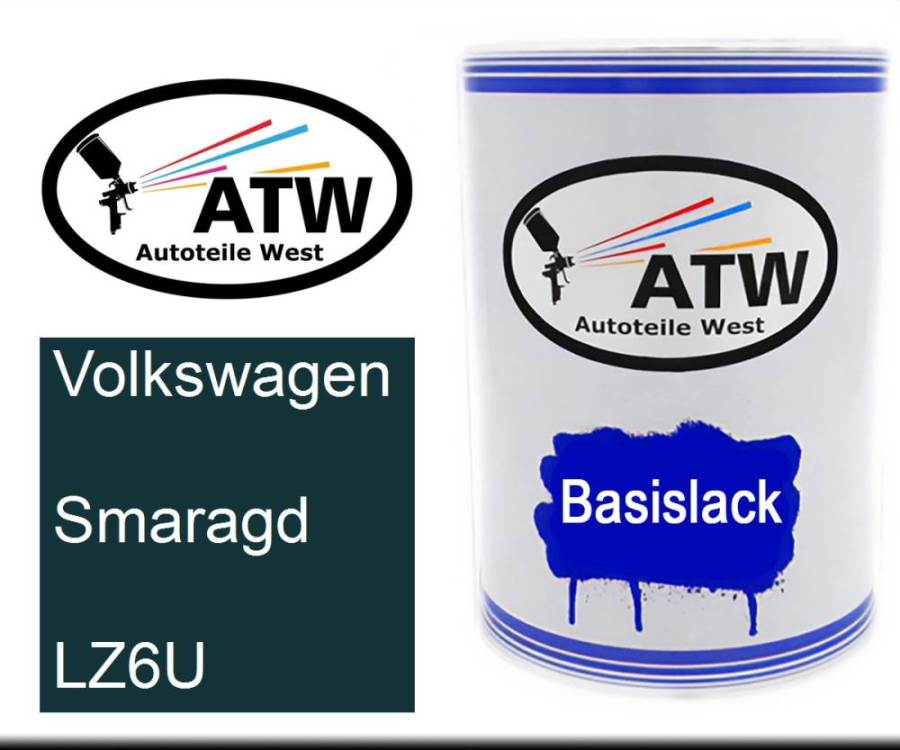 Volkswagen, Smaragd, LZ6U: 500ml Lackdose, von ATW Autoteile West.