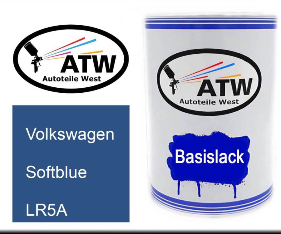 Volkswagen, Softblue, LR5A: 500ml Lackdose, von ATW Autoteile West.