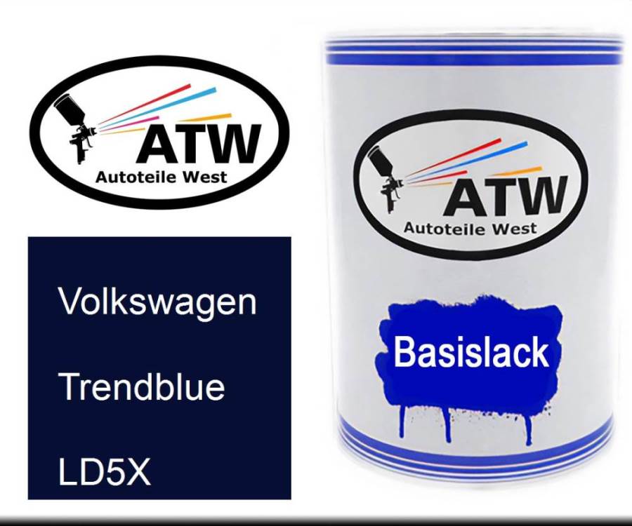 Volkswagen, Trendblue, LD5X: 500ml Lackdose, von ATW Autoteile West.