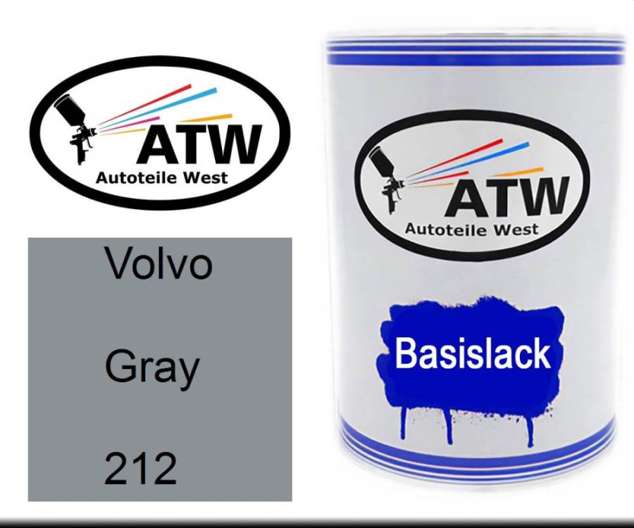 Volvo, Gray, 212: 500ml Lackdose, von ATW Autoteile West.