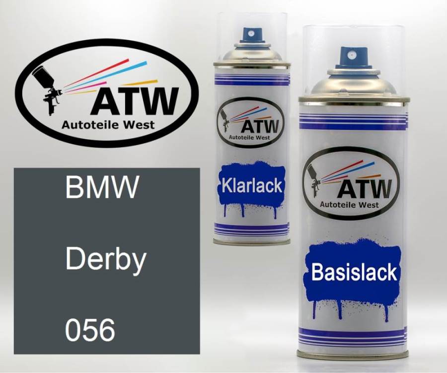 BMW, Derby, 056: 400ml Sprühdose + 400ml Klarlack - Set, von ATW Autoteile West.