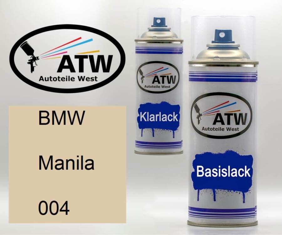 BMW, Manila, 004: 400ml Sprühdose + 400ml Klarlack - Set, von ATW Autoteile West.