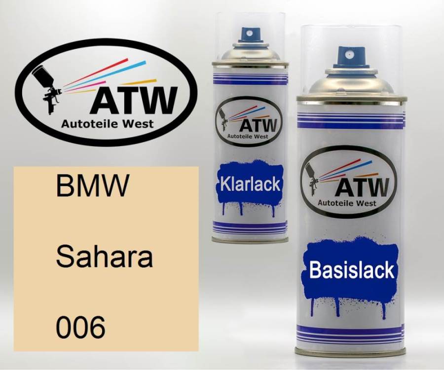 BMW, Sahara, 006: 400ml Sprühdose + 400ml Klarlack - Set, von ATW Autoteile West.