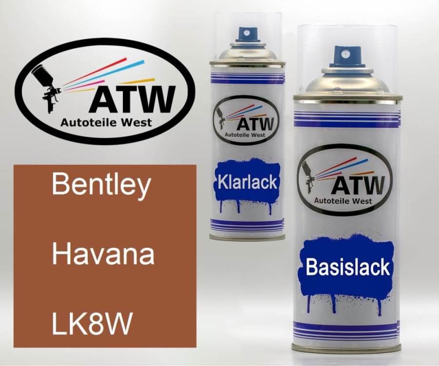 Bentley, Havana, LK8W: 400ml Sprühdose + 400ml Klarlack - Set, von ATW Autoteile West.