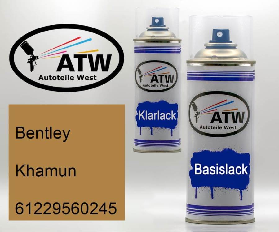 Bentley, Khamun, 61229560245: 400ml Sprühdose + 400ml Klarlack - Set, von ATW Autoteile West.