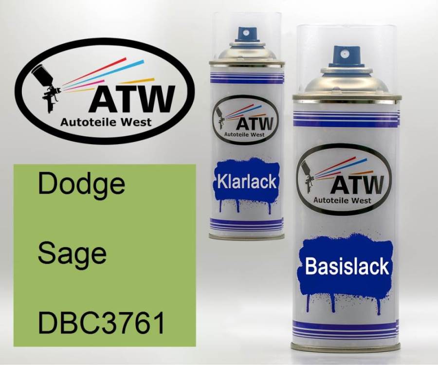 Dodge, Sage, DBC3761: 400ml Sprühdose + 400ml Klarlack - Set, von ATW Autoteile West.