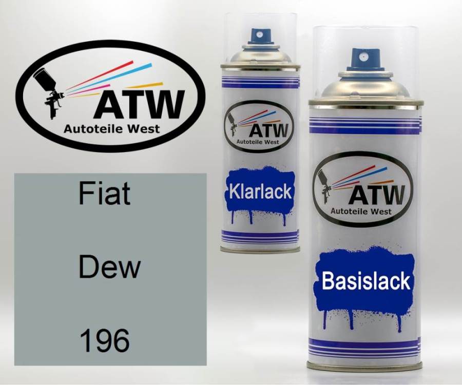 Fiat, Dew, 196: 400ml Sprühdose + 400ml Klarlack - Set, von ATW Autoteile West.