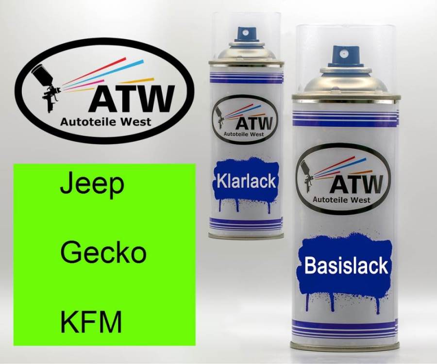 Jeep, Gecko, KFM: 400ml Sprühdose + 400ml Klarlack - Set, von ATW Autoteile West.